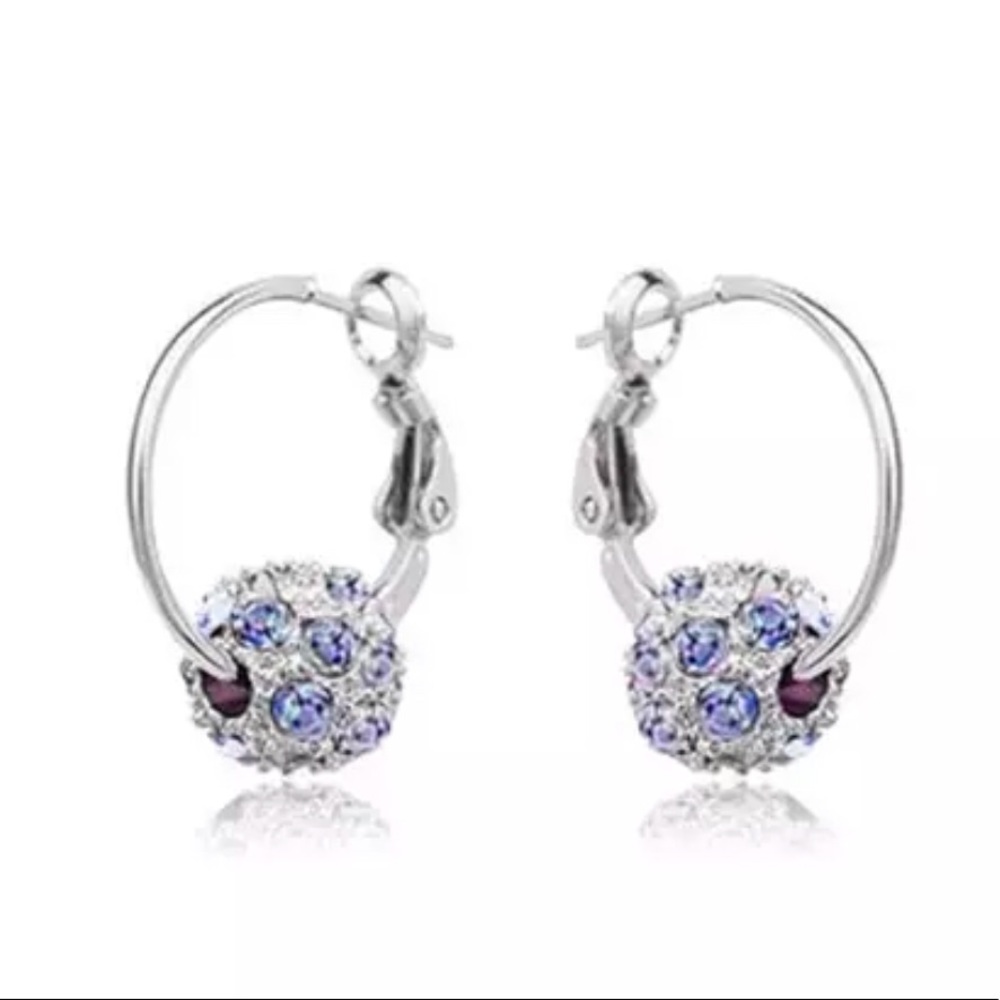 CZ Crystal Silver Earrings NEW